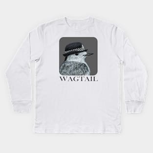 White wagtail Kids Long Sleeve T-Shirt